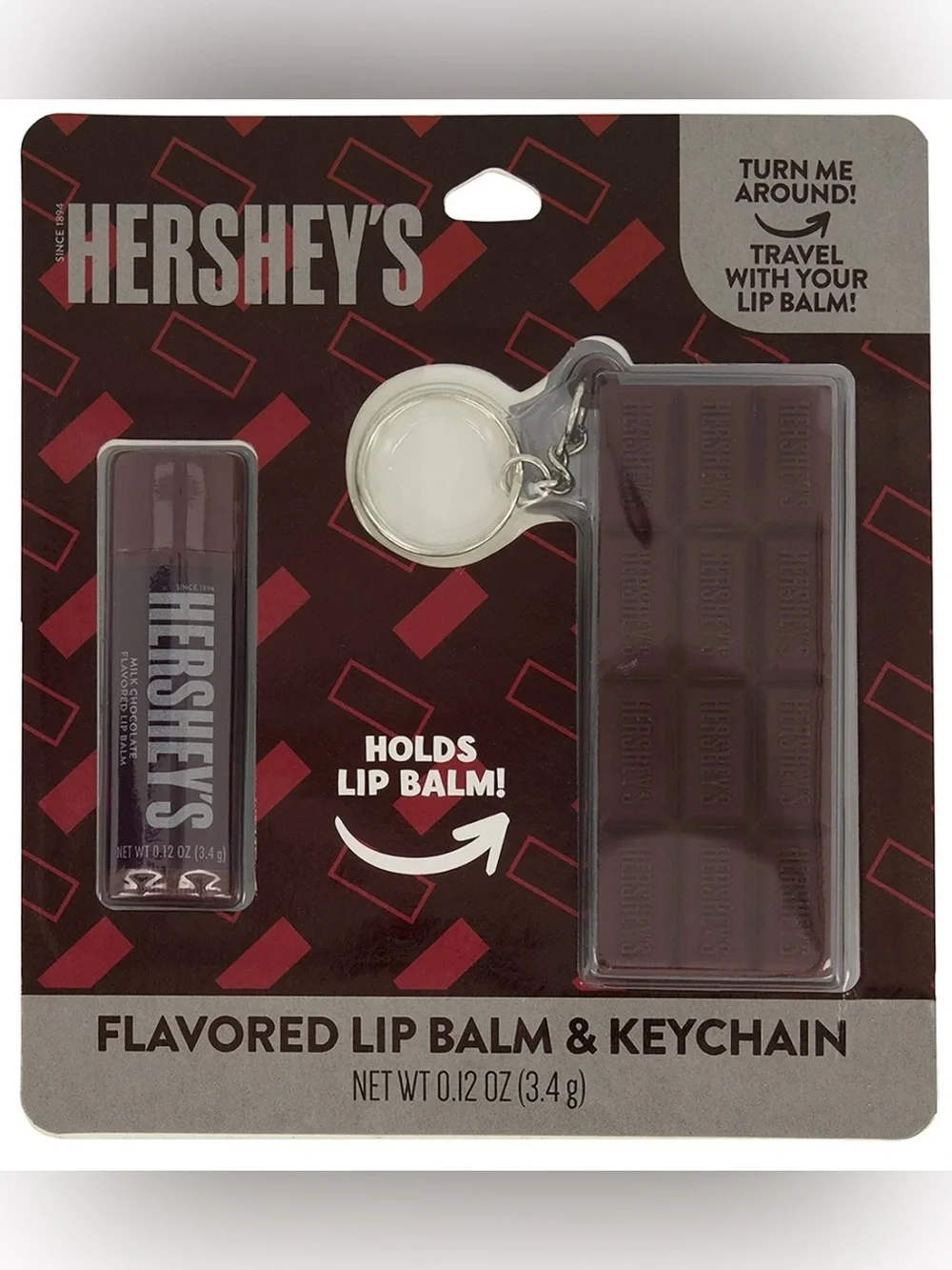 Hershey's Chocolate Bar Lip Balm & Keychain - Lip Balm Holder